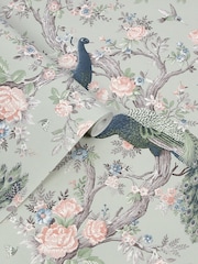 Laura Ashley Sage Green Belvedere A4 Wallpaper Sample - Image 2 of 4