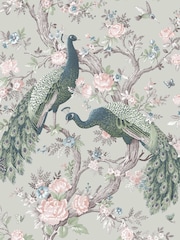 Laura Ashley Sage Green Belvedere A4 Wallpaper Sample - Image 3 of 4