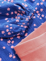 Blue Ditsy Floral Long Sleeve Blouse and Leggings Set (3mths-7yrs) - Image 7 of 8