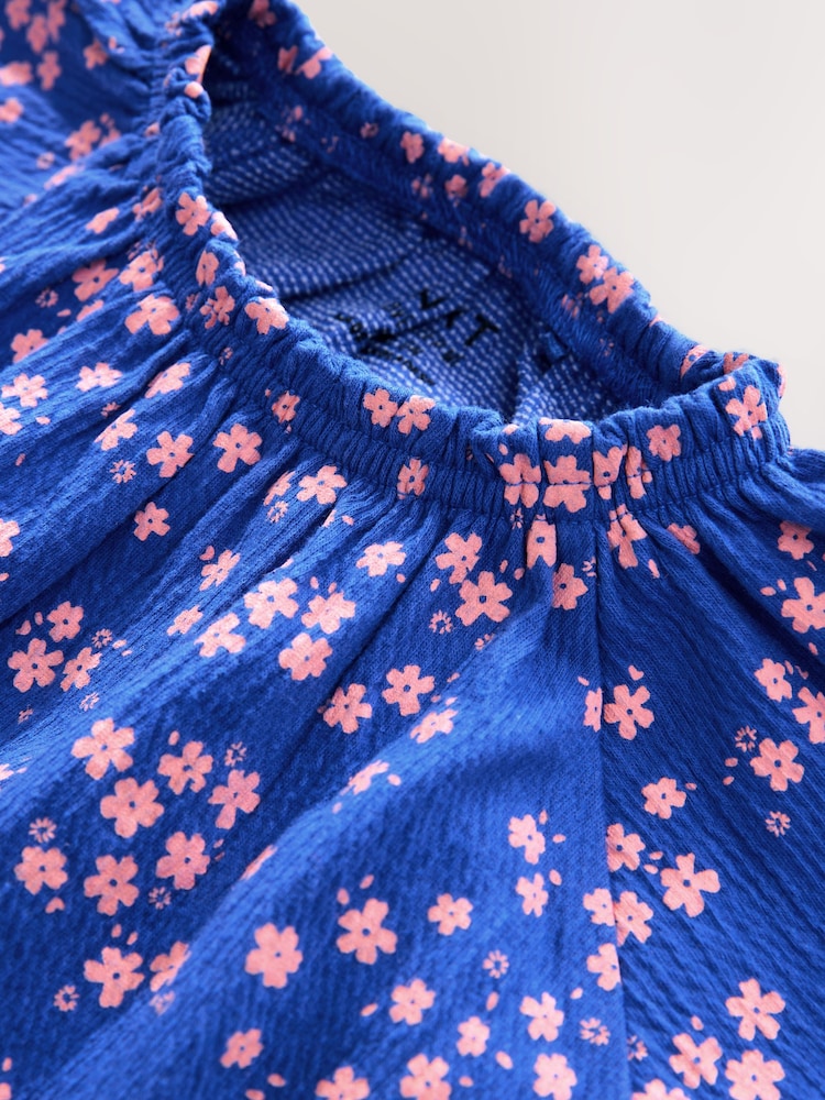 Blue Ditsy Floral Long Sleeve Blouse and Leggings Set (3mths-7yrs) - Image 8 of 8