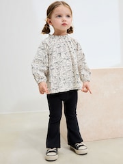 Black/White Bows Long Sleeve Blouse and Leggings Set (3mths-7yrs) - Image 1 of 9