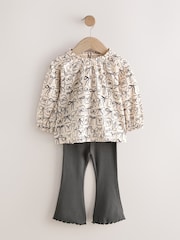 Black/White Bows Long Sleeve Blouse and Leggings Set (3mths-7yrs) - Image 5 of 9