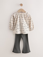 Black/White Bows Long Sleeve Blouse and Leggings Set (3mths-7yrs) - Image 7 of 9