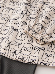 Black/White Bows Long Sleeve Blouse and Leggings Set (3mths-7yrs) - Image 8 of 9