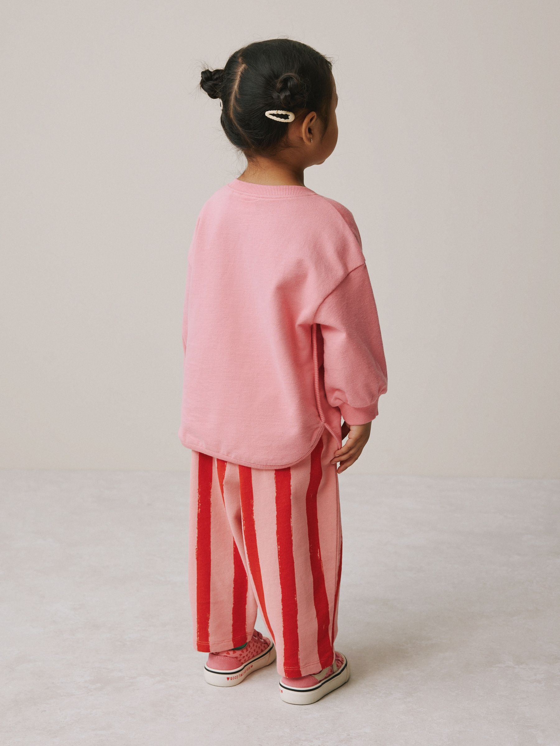 Buy Pink Padded Cherry Long Sleeve Top and Barrel Trousers Set
