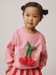 Pink Padded Cherry Long Sleeve Top and Barrel Trousers Set (3mths-7yrs) - Image 2 of 9