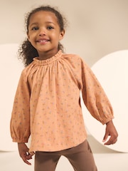 Orange Ditsy Floral Long Sleeve Blouse and Leggings Set (3mths-7yrs) - Image 2 of 10