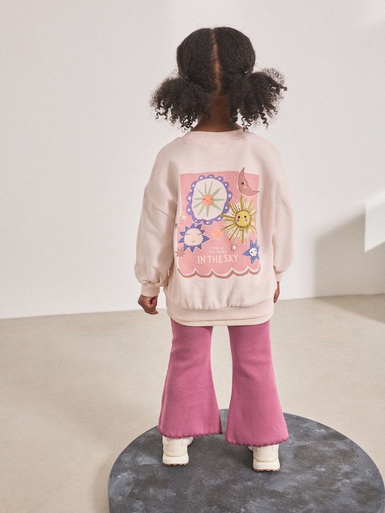 Rosa con estrellas - Long Sleeve Top and Flare Set (3mths-7yrs) - Imagen 2 de 8