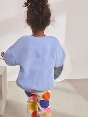 Blue Rainbow Spot Long Sleeve Top and Flare Set (3mths-7yrs) - Image 3 of 4
