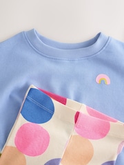 Blue Rainbow Spot Long Sleeve Top and Flare Set (3mths-7yrs) - Image 8 of 11