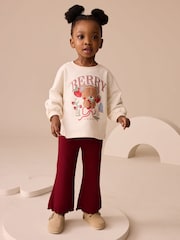Berry Red Bear Character Long Sleeve Top and Flare Set (3mths-7yrs) - Image 1 of 7