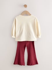 Berry Red Bear Character Long Sleeve Top and Flare Set (3mths-7yrs) - Image 5 of 7