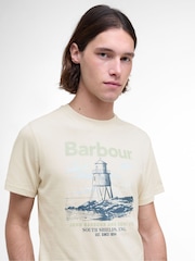 Barbour® Cream 100% Cotton Harbourside T-Shirt - Image 4 of 5