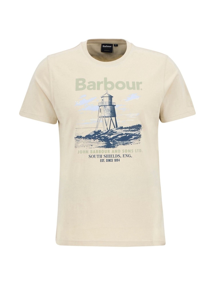 Barbour® Cream 100% Cotton Harbourside T-Shirt - Image 5 of 5