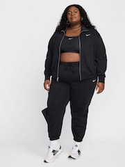 Nike Black Curve Phoenix Fleece High-Waisted Oversized Joggers - Image 3 of 6