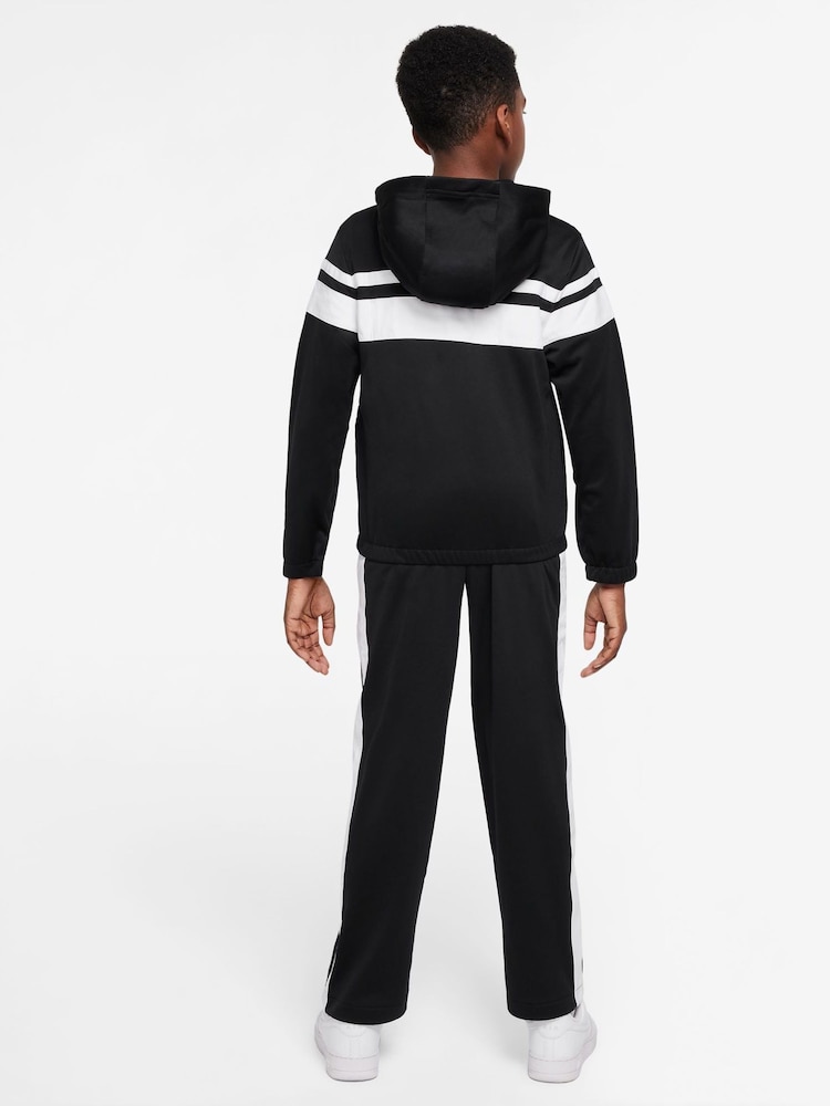 Nike Black DriFIT mixed Material Chevron Tracksuit - Image 2 of 3 Nike Black DriFIT mixed Material Chevron Tracksuit - Image 2 of 3