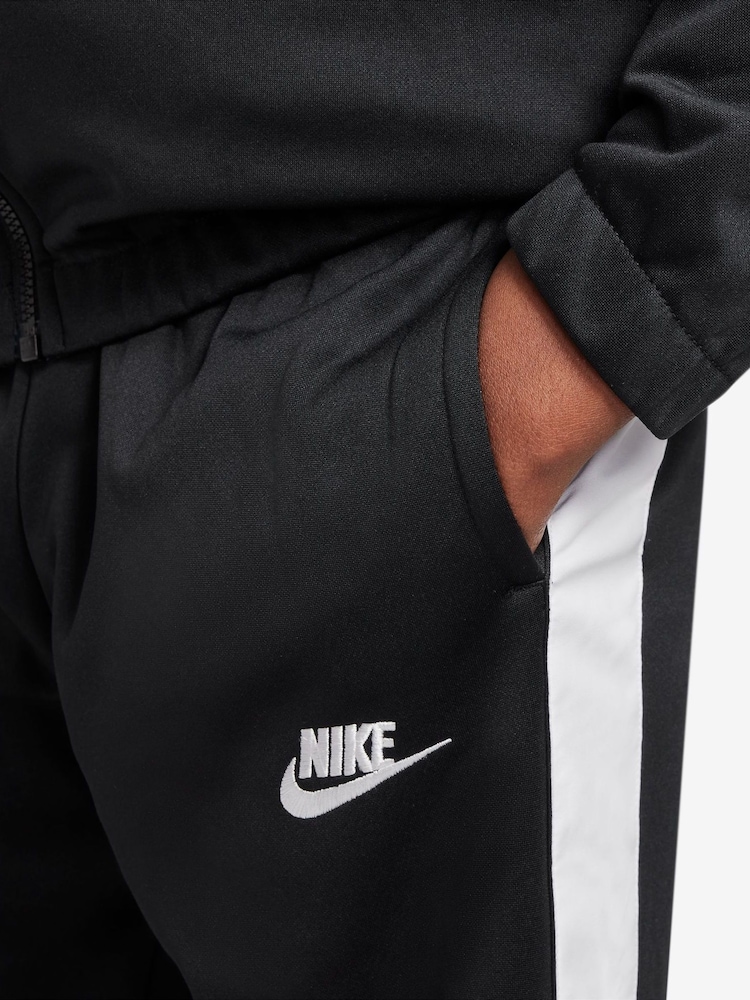Nike Black DriFIT mixed Material Chevron Tracksuit - Image 3 of 3 Nike Black DriFIT mixed Material Chevron Tracksuit - Image 3 of 3