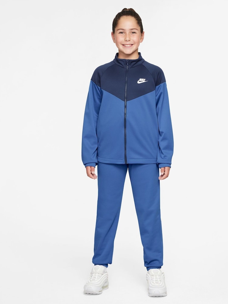Nike Comet Blue Dri-Fit Poly Zip Through Tracksuit - Image 1 of 3 Nike Comet Blue Dri-Fit Poly Zip Through Tracksuit - Image 1 of 3