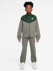 Nike Army Green Dri-Fit Poly Zip Through Tracksuit - Image 1 of 3
