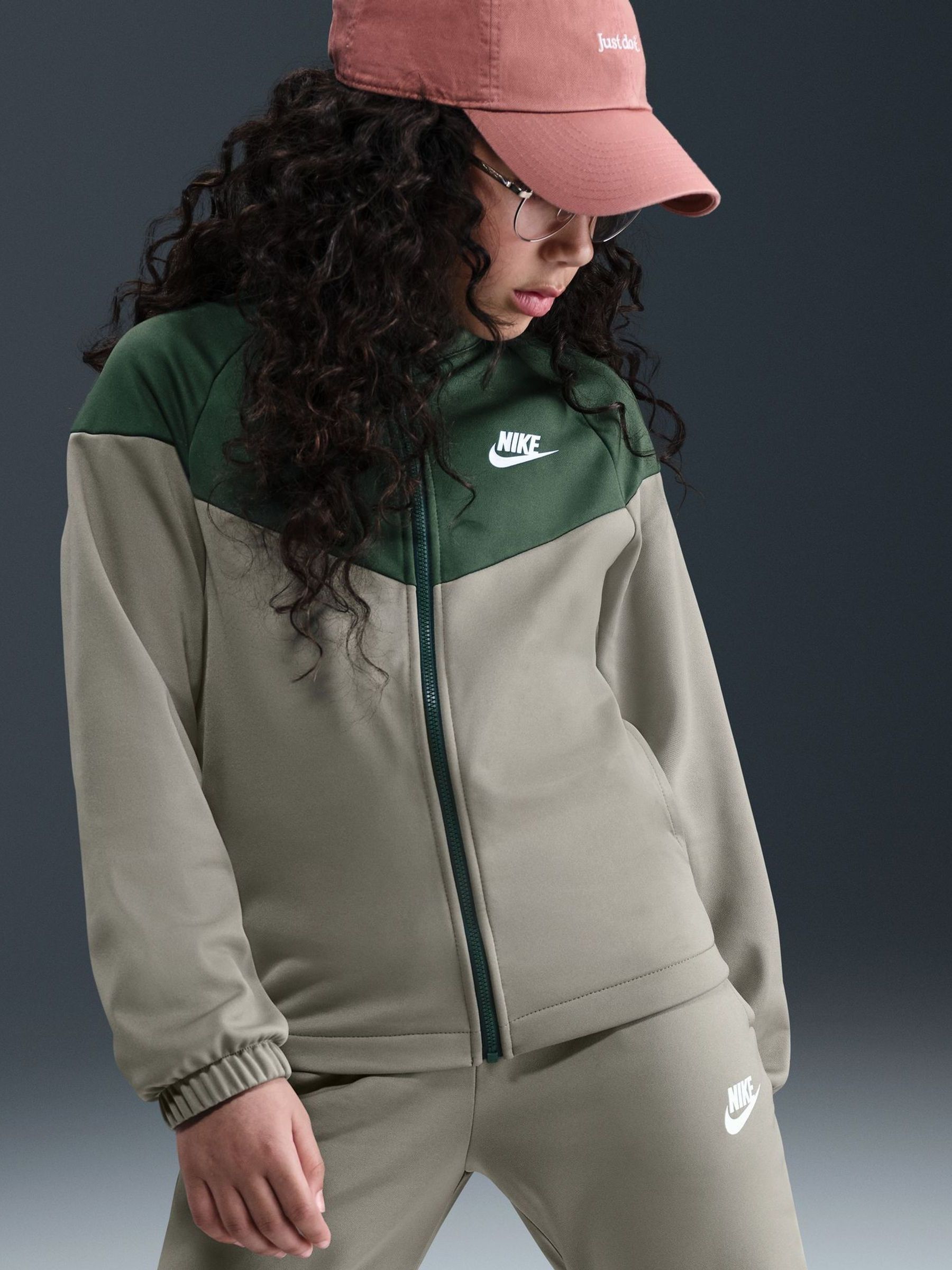 womens nike tracksuit green