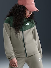 Nike Army Green Dri-Fit Poly Zip Through Tracksuit - Image 4 of 6