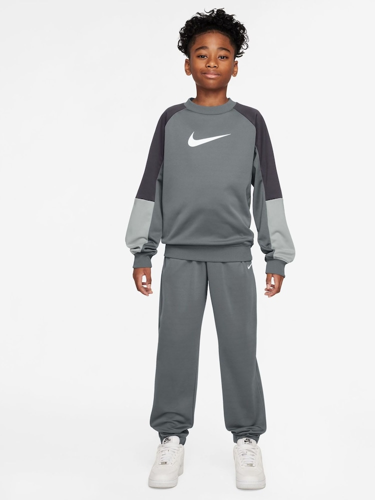 Nike Smoke Grey Dri-FIT Poly Crew Tracksuit - Image 1 of 3 Nike Smoke Grey Dri-FIT Poly Crew Tracksuit - Image 1 of 3