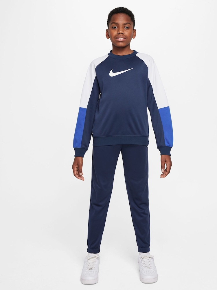 Nike Midnight Navy Dri-FIT Poly Crew Tracksuit - Image 1 of 3
