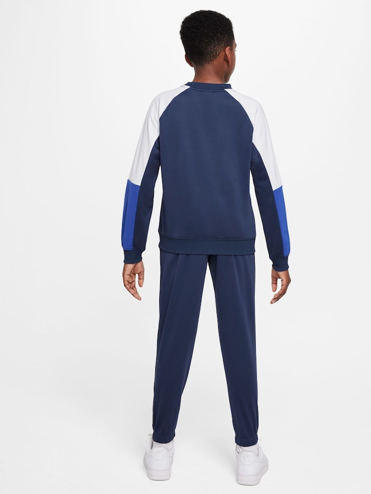 Nike Midnight Navy Dri-FIT Poly Crew Tracksuit - Image 2 of 3