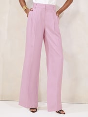 Lipsy Lilac Purple High Waisted Wide Leg Tailored Trousers - Image 2 of 5