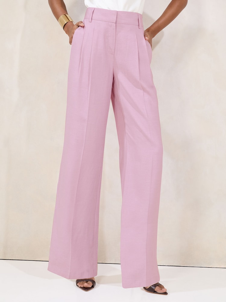 Lipsy Lilac Purple High Waisted Wide Leg Tailored Trousers - Image 2 of 5