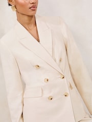 Lipsy Natural Double Breasted Blazer - Image 3 of 5