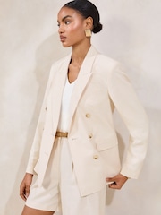 Lipsy Natural Double Breasted Blazer - Image 4 of 5