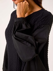 Roman Black 2 in 1 Yoke Knitted Jumper - Image 5 of 5