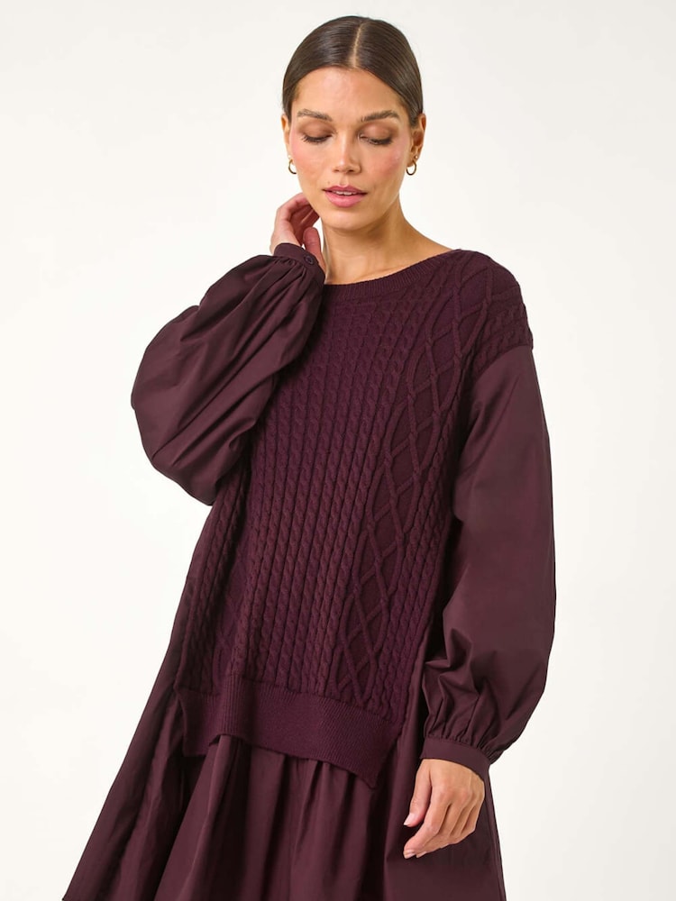 Roman Red 2 in 1 Yoke Knitted Jumper - Image 1 of 5