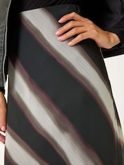 Roman Black Abstract Print A-line Midi Skirt - Image 5 of 5
