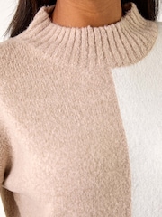 Roman White Contrast Colour Block Knit Jumper - Image 5 of 5