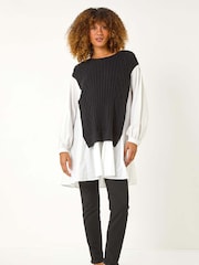 Roman White 2 in 1 Yoke Knitted Jumper - Image 2 of 5