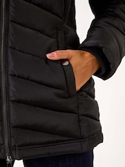 Roman Black Faux Fur Hooded Quilt Coat - Image 5 of 5