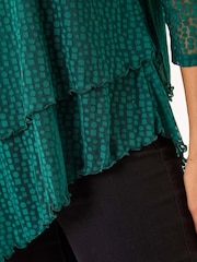 Roman Green Burnout Spot Print Asymmetric Top - Image 5 of 5