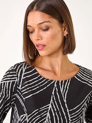 Серый - Roman Abstract Print Pocket Detail Tunic Dress - Image 4 of 5