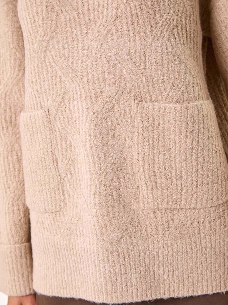 Roman Natural Cable Knit High Neck Jumper - Image 5 of 5