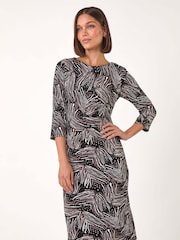 Roman Abstract Print Ruched Stretch Dress - Image 2 of 5