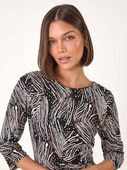 Roman Abstract Print Ruched Stretch Dress - Image 4 of 5