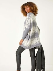 Roman Grey Abstract Stripe Knitted Jumper - Image 2 of 5