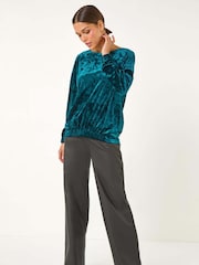 Roman Bubble Hem Velvet Stretch Top - Image 2 of 5