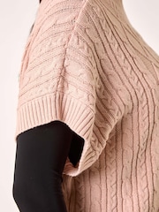 Roman Pink Cable Knit High Neck Vest - Image 5 of 5
