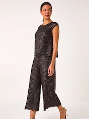 Roman Corded Lace Overlay Jumpsuit - Imagen 2 de 5