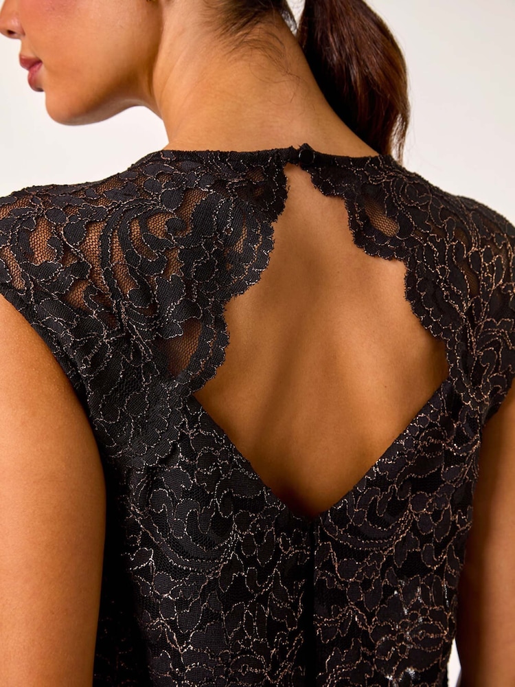Roman Corded Lace Overlay Jumpsuit - Imagen 5 de 5