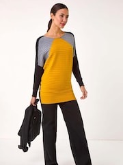 Roman Yellow Colour Block Knit Jumper - Image 2 of 5