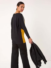 Roman Yellow Colour Block Knit Jumper - Image 3 of 5